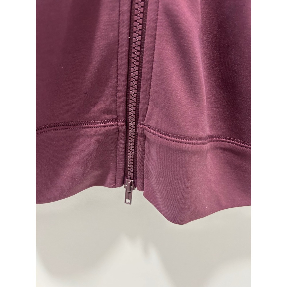 Fabletics Plum Purple Cinched Waist Full Zip Hooded Jacket Thumbholes Size XS - Picture 11 of 12